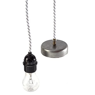 Lampa Simple Loft Black & White Nud Lamp Cable #014 - obrazek 2