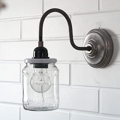 Kinkiet Industrialny Loft Glass Jar B&W No. 3 #190