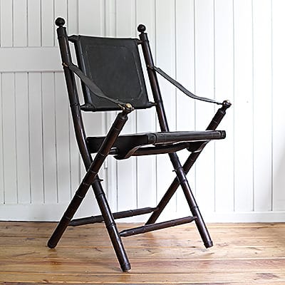 Składane Kolonialne Krzesło Leather #262