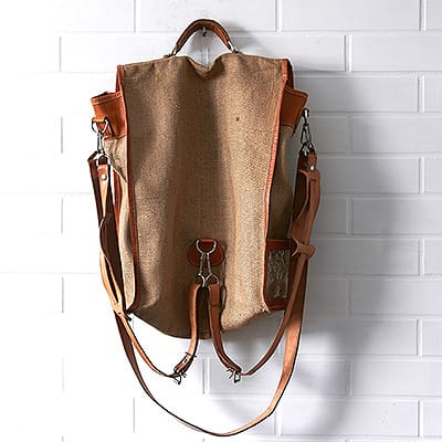 Plecak - Torba Hipster Jute & Leather #320 - obrazek 3