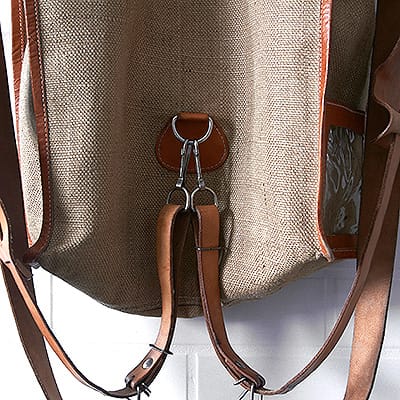 Plecak - Torba Hipster Jute & Leather #320 - obrazek 4