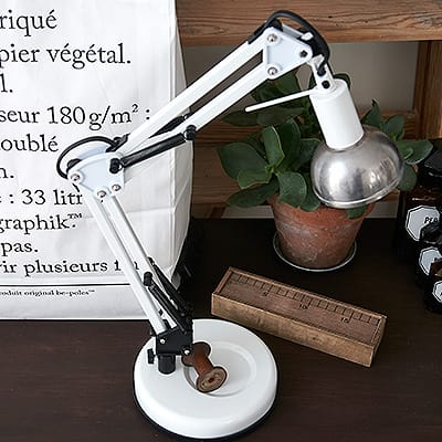 Lampa Stołowa Industrialna Factory White Vol3 #394 - obrazek 3