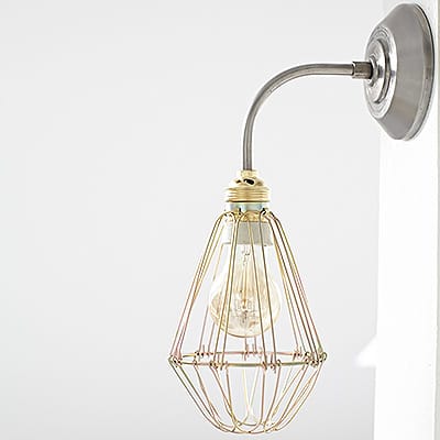 Kinkiet Industrialny Loft Gold Cage #408