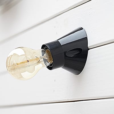 Lampa Industrialna Wall Ebonit Black Bend #427