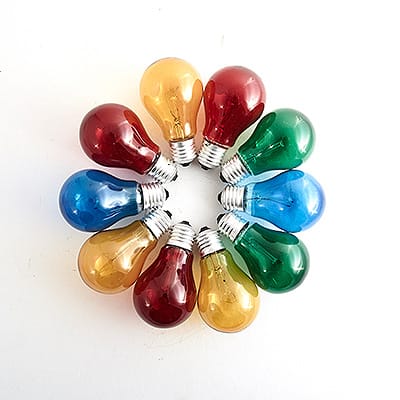 10 Kolorowych Żarówek Loft #435