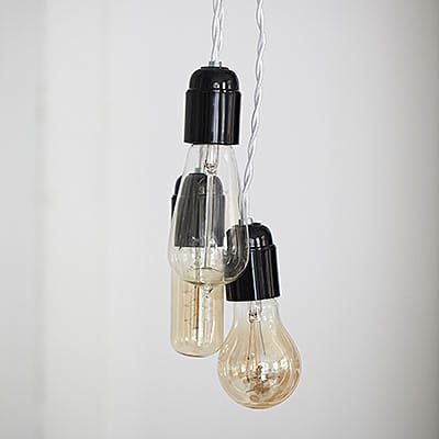 Lampa Industrialna Loft Triple Nud Lamp Cable White #448