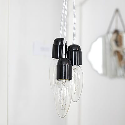 Lampa Industrialna Loft Triple Nud Lamp Cable White II #503 - obrazek 2