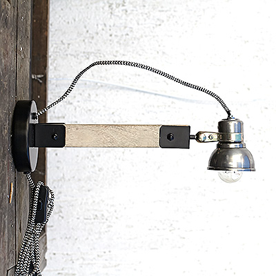 Kinkiet Industrialny Loft Office Wood #517