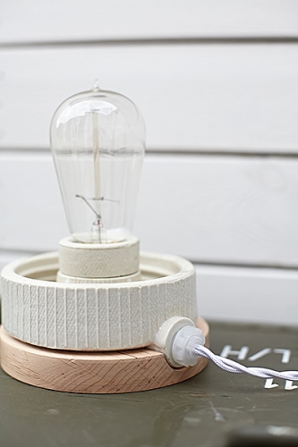 Lampa Biurkowa Loft Porcelain and Wood #527 - obrazek 2