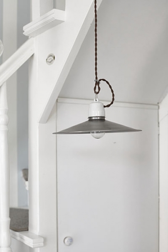 Oświetlenie Lampa Industrialna LOFT Silver Porcelain #660 - obrazek 4